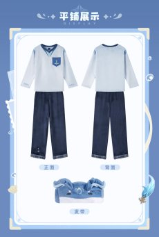 画像15: 【原神 329pt】原神 ヌヴィレットイメージ ルームウェアセット【予約2026年3月中旬】 (15)