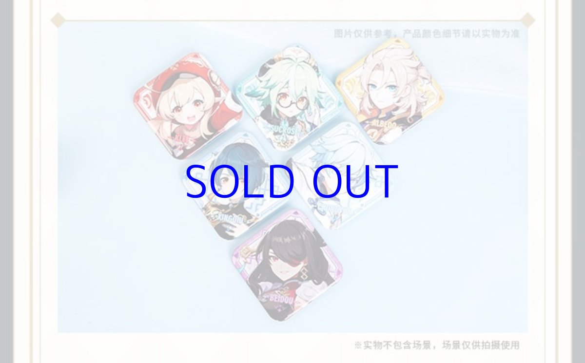 画像2: 【原神 20pt】原神　コラボカフェ2021　スクエア缶バッジ (2)