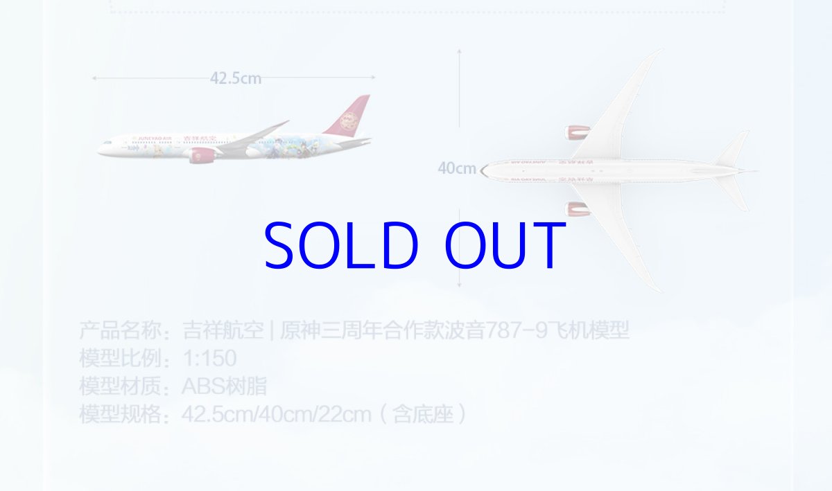 画像7: 原神　吉祥航空コラボ　ボーイング787-9　プラモデル　1/150スケール (7)