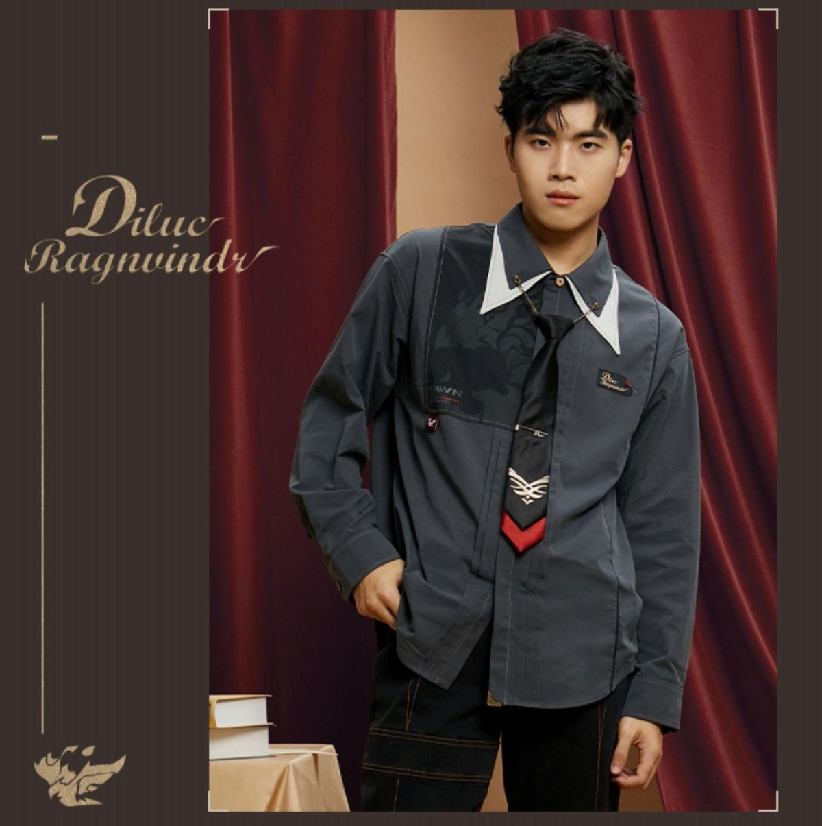 画像10: 【原神 329pt】原神　ディルック　イメージファッション　シャツ　特典付き　Genshin (10)