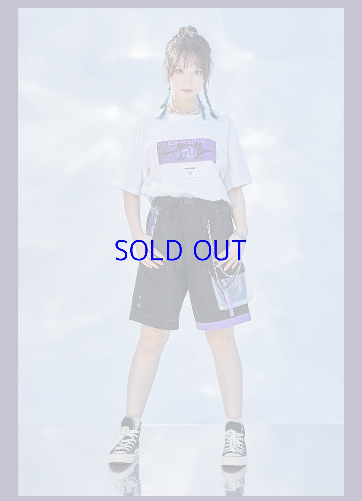 画像9: 原神　雷電将軍イメージファッション　ハーフパンツ　特典バッジ付き (9)