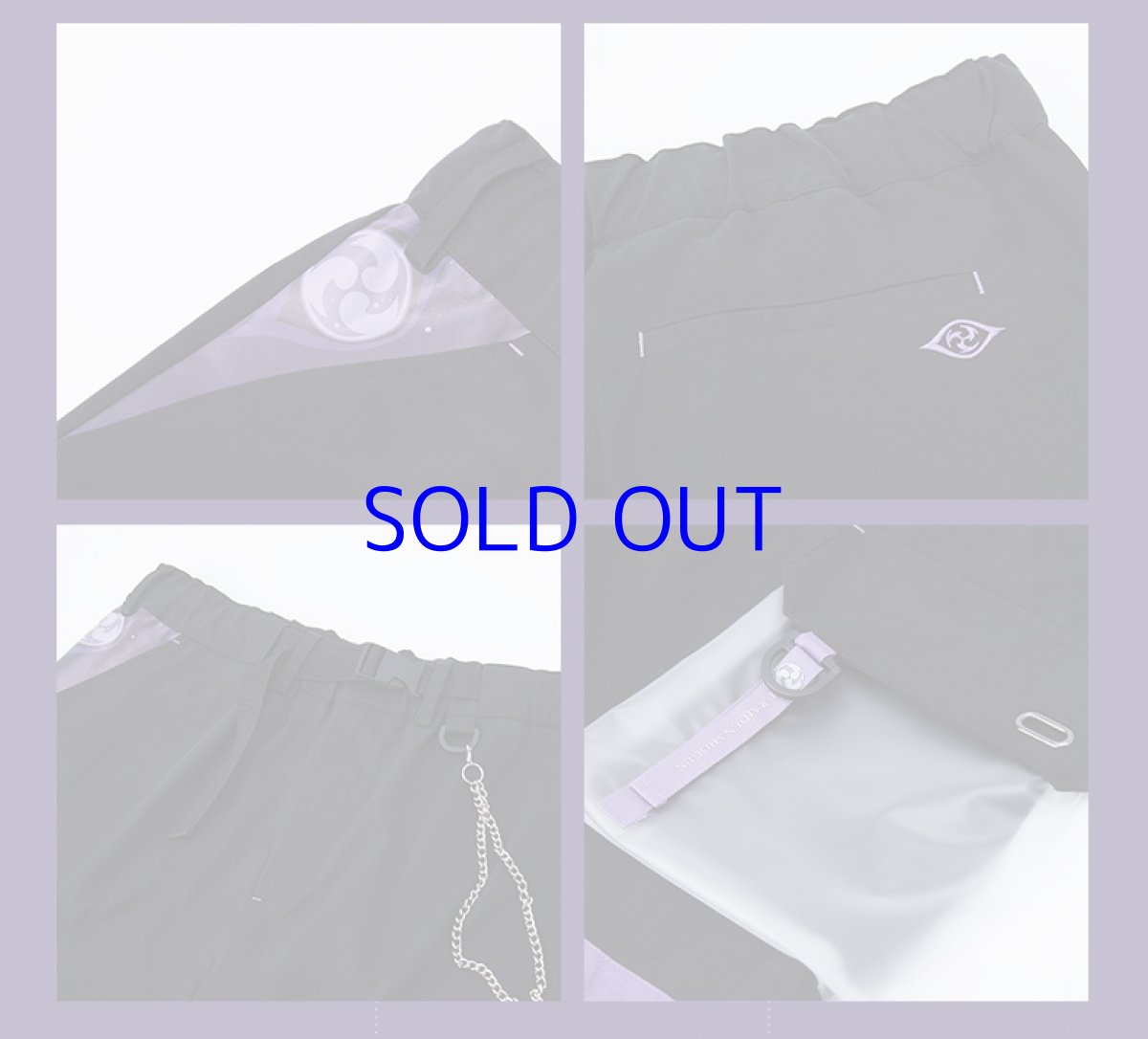 画像11: 原神　雷電将軍イメージファッション　ハーフパンツ　特典バッジ付き (11)