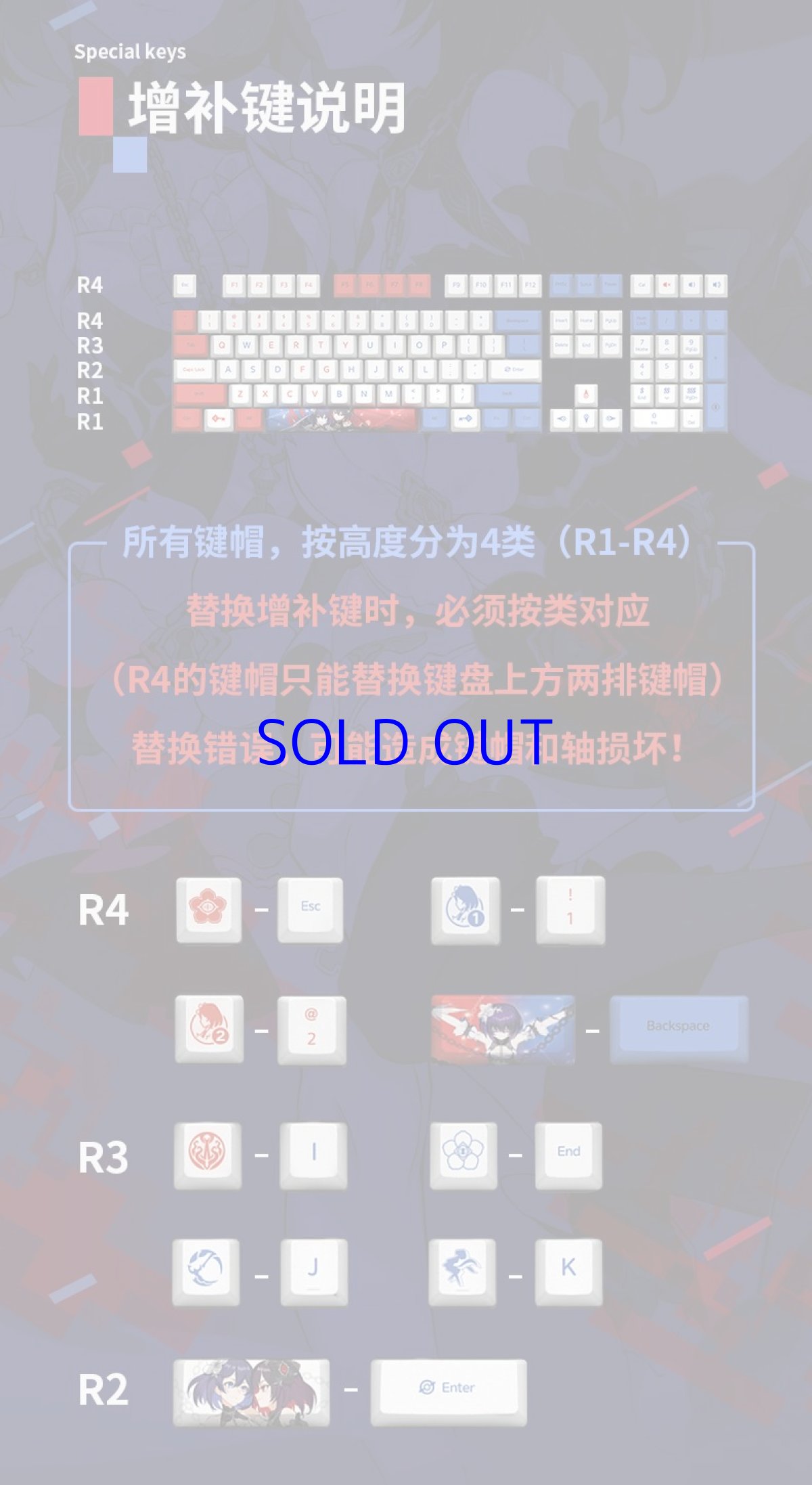 画像9: 【3rd 648pt】崩壊3rd　ゼーレ・双生の彼岸花　メカニカルキーボード【特殊航空便、船便】 (9)