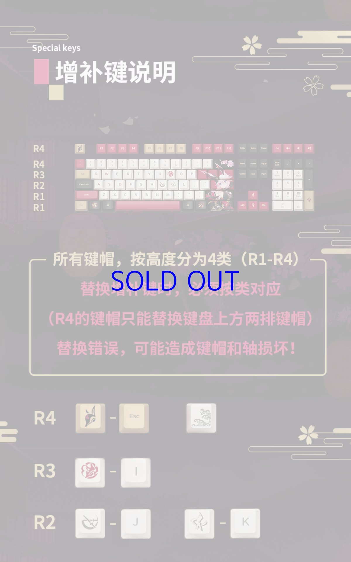 画像11: 【3rd 728pt】崩壊3rd　八重桜・夜隠ノ霞　メカニカルキーボード【特殊航空便、船便】 (11)