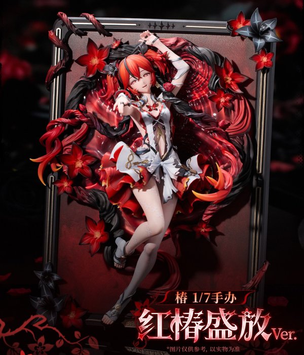 鳴潮　ツバキ　椿　グッズセット(中古) 鳴潮 ツバキ・咲き乱れる紅椿 1/7 フィギュア 特典カード付き【予約