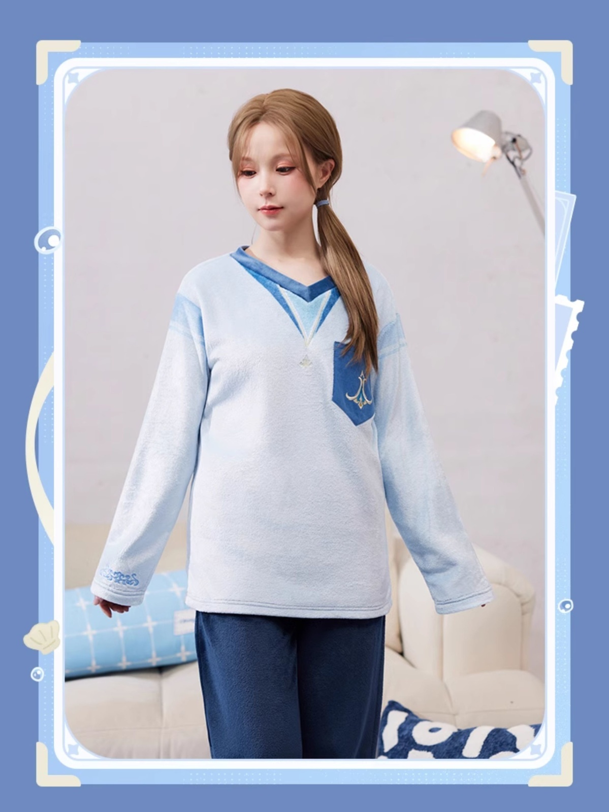 画像9: 【原神 329pt】原神 ヌヴィレットイメージ ルームウェアセット【予約2026年3月中旬】 (9)