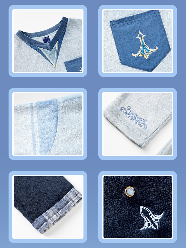 画像14: 【原神 329pt】原神 ヌヴィレットイメージ ルームウェアセット【予約2026年3月中旬】 (14)