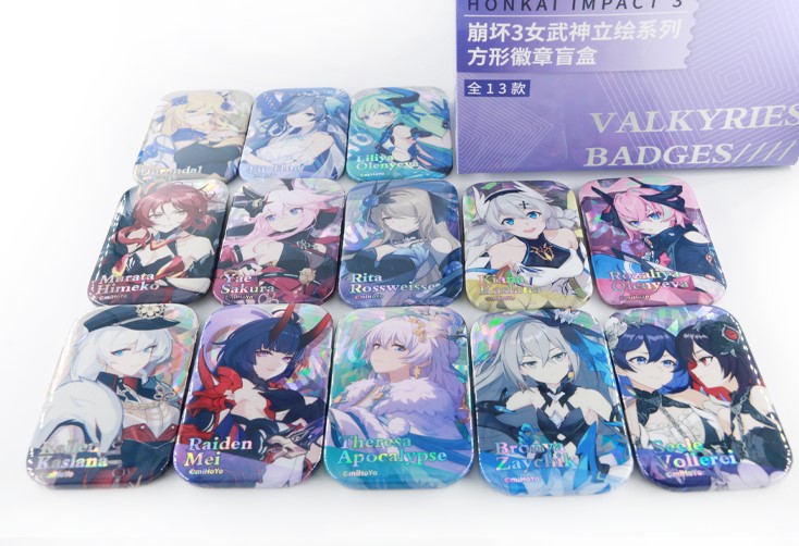 崩壊3rd 立ち絵 スクエア缶バッジ 13点ボックス｜HAKUTEA
